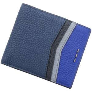 Fendi Trifold Wallet Billfold Navy Blue Bifold